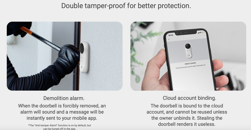 Ezviz DB2C  WiFi Battery Doorbell with Indoor Chime