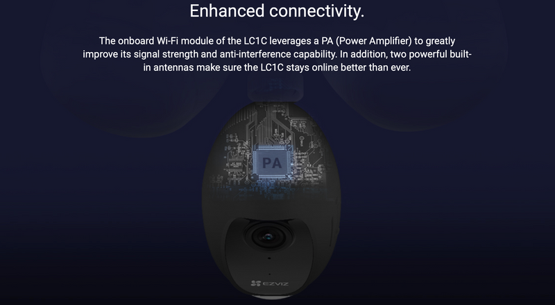 Ezviz LC1C 2MP 1080p White Smart Floodlight Wi-Fi Camera & Alarm System